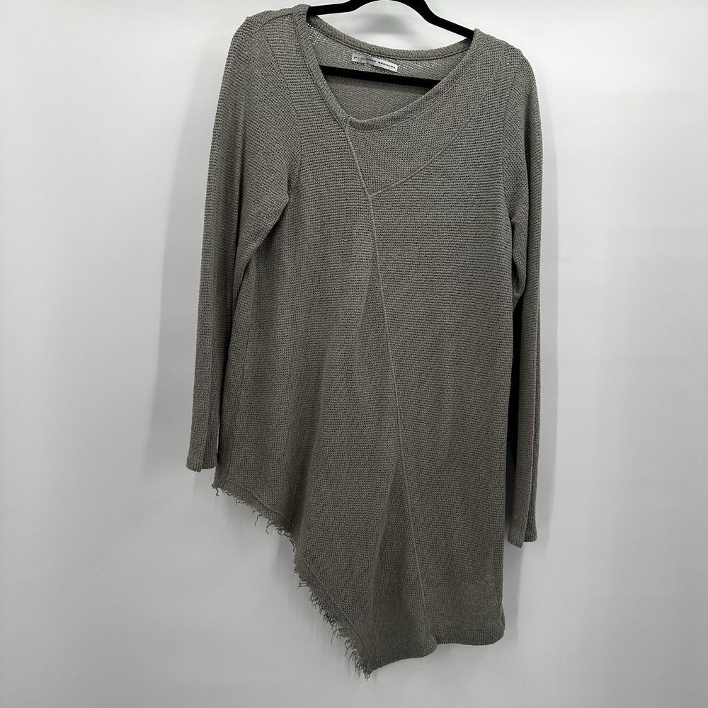 Lurdes Bergada Tunic Womens Large Grey Minimalist Asymetrical Lagenlook Neutral‎